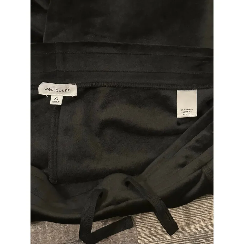 Westbound Womens Black Stretch Elastic Waist Straight Leg Sweatpants Size XL NWT - Picture 2 of 2